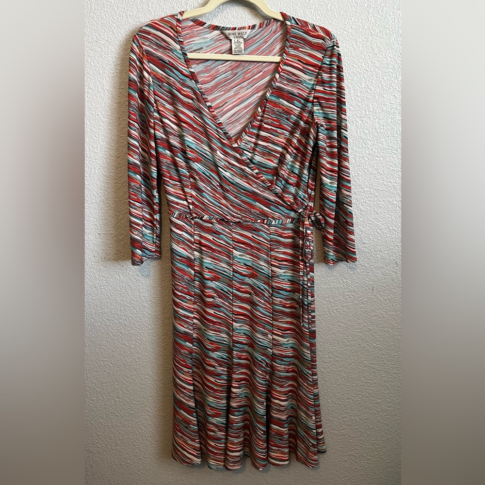 Women’s Nine West dress, long multicolored tied dress